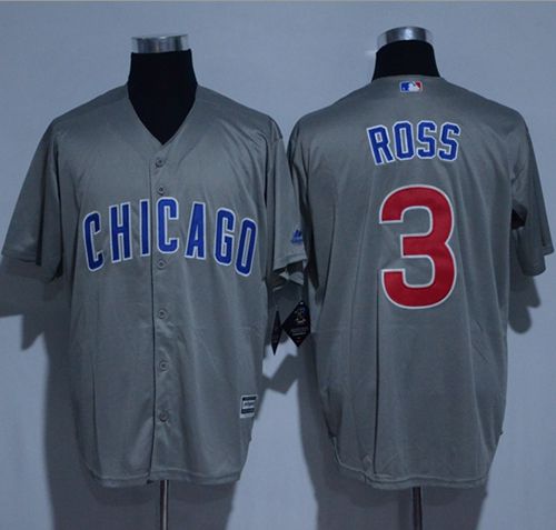 Cubs #3 David Ross Grey New Cool Base Stitched MLB Jersey
