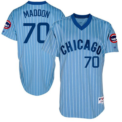 Cubs #70 Joe Maddon Blue(White Strip) Cooperstown Throwback Stitched MLB Jersey