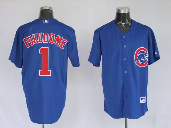 Cubs #1 Kosuke Fukudome Stitched Blue MLB Jersey