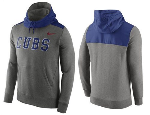 Men's Chicago Cubs Nike Gray Cooperstown Collection Hybrid Pullover Hoodie
