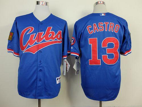 Cubs #13 Starlin Castro Blue 1994 Turn Back The Clock Stitched MLB Jersey
