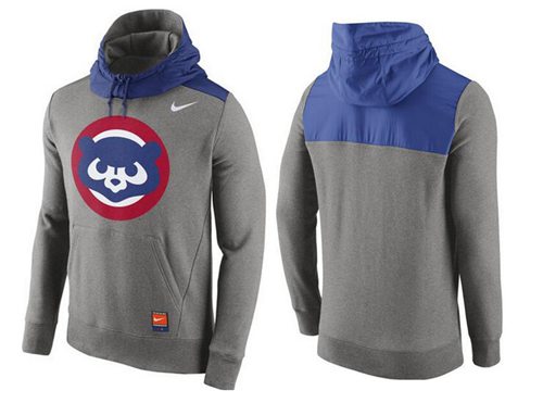 Men's Chicago Cubs Nike Gray Cooperstown Collection Hybrid Pullover Hoodie_1