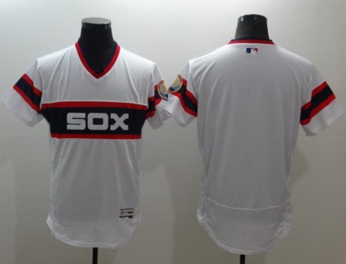 White Sox Blank White Flexbase Authentic Collection Alternate Home Stitched MLB Jersey