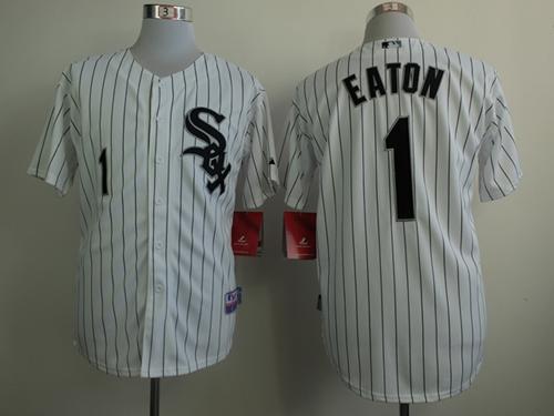 White Sox #1 Adam Eaton White Cool Base Stitched MLB Jersey