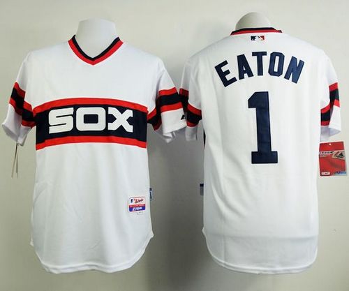 White Sox #1 Adam Eaton White Alternate Home Cool Base Stitched MLB Jersey