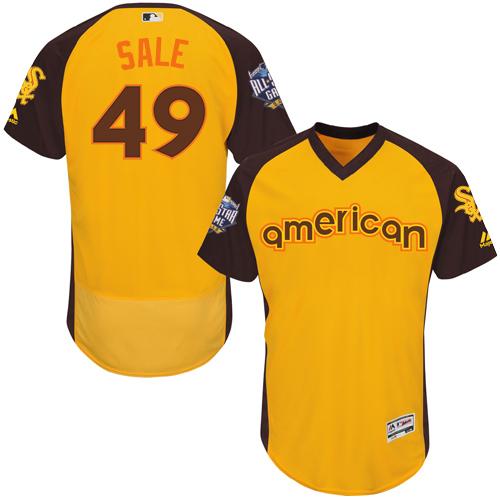 White Sox #49 Chris Sale Gold Flexbase Authentic Collection 2016 All-Star American League Stitched MLB Jersey