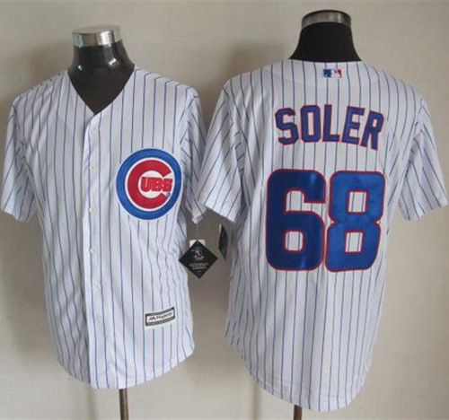 Cubs #68 Jorge Soler White Strip New Cool Base Stitched MLB Jersey
