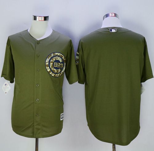 Cubs Blank Green Camo New Cool Base Stitched MLB Jersey