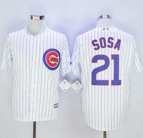 Cubs #21 Sammy Sosa White New Cool Base Stitched MLB Jersey