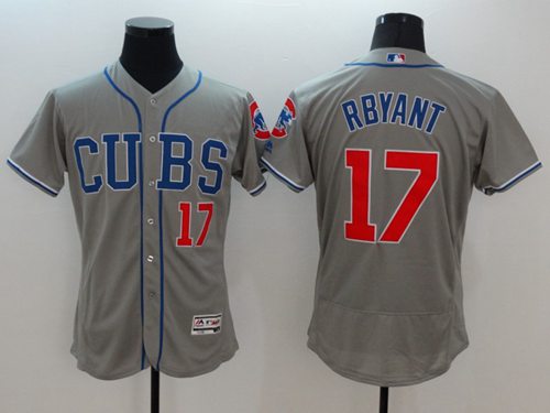 Cubs #17 Kris Bryant Grey Flexbase Authentic Collection Alternate Road Stitched MLB Jersey