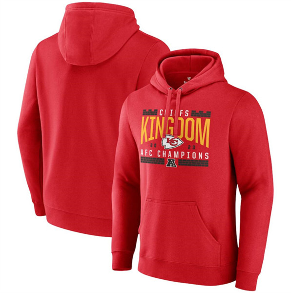 Men's Kansas City Chiefs Red 2023 AFC Champions Hometown Pullover Hoodie