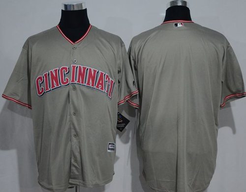 Reds Blank Grey New Cool Base Stitched MLB Jersey