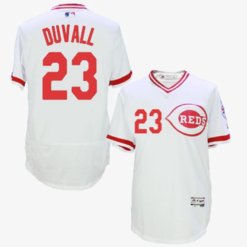 Reds #23 Adam Duvall White Flexbase Authentic Collection Cooperstown Stitched MLB Jersey