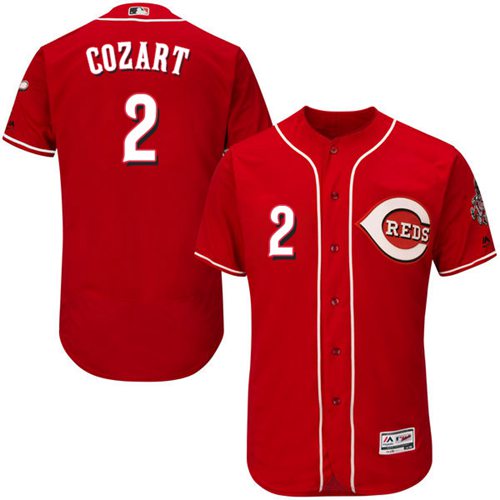 Reds #2 Zack Cozart Red Flexbase Authentic Collection Stitched MLB Jersey