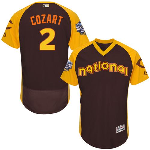 Reds #2 Zack Cozart Brown Flexbase Authentic Collection 2016 All-Star National League Stitched MLB Jersey