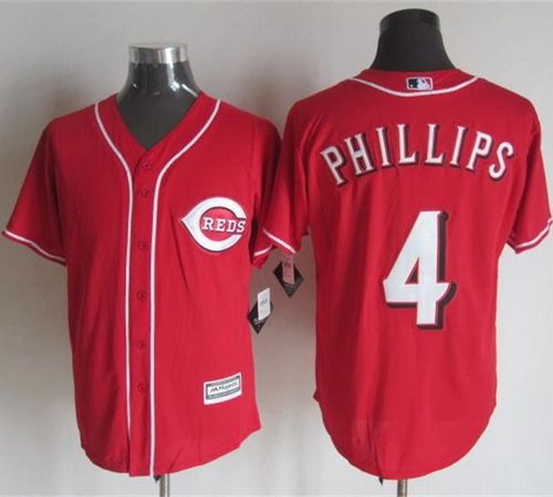 Reds #4 Brandon Phillips Red New Cool Base Stitched MLB Jersey