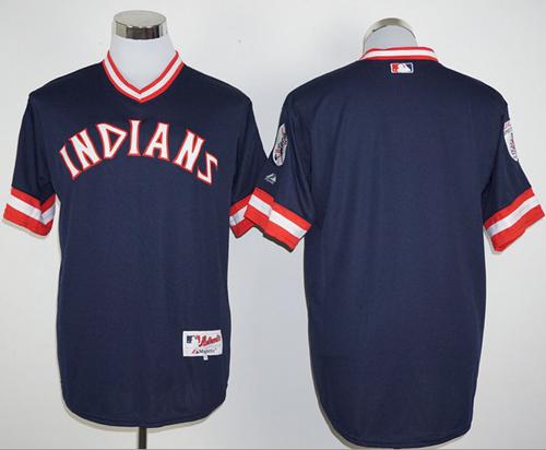 Indians Blank Navy Blue 1976 Turn Back The Clock Stitched MLB Jersey