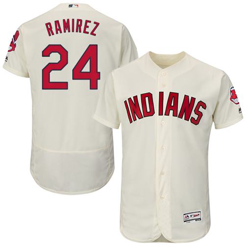 Indians #24 Manny Ramirez Cream Flexbase Authentic Collection Stitched MLB Jersey