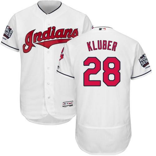 Indians #28 Corey Kluber White Flexbase Authentic Collection 2016 World Series Bound Stitched MLB Jersey