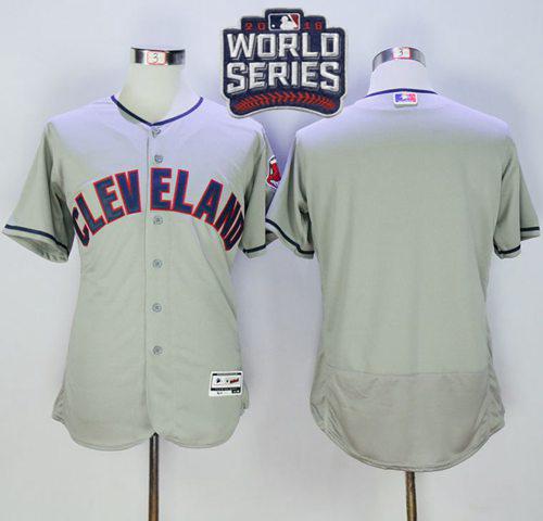 Indians Blank Grey Flexbase Authentic Collection 2016 World Series Bound Stitched MLB Jersey