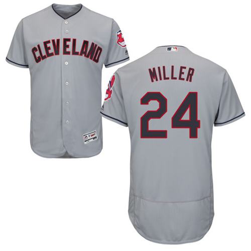 Indians #24 Andrew Miller Grey Flexbase Authentic Collection Stitched MLB Jersey