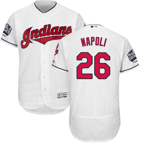 Indians #26 Mike Napoli White Flexbase Authentic Collection 2016 World Series Bound Stitched MLB Jersey