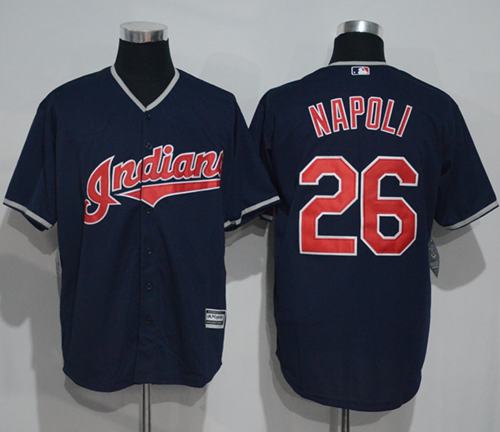 Indians #26 Mike Napoli Navy Blue New Cool Base Stitched MLB Jersey