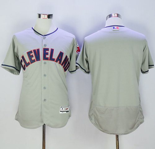 Indians Blank Grey Flexbase Authentic Collection Stitched MLB Jersey