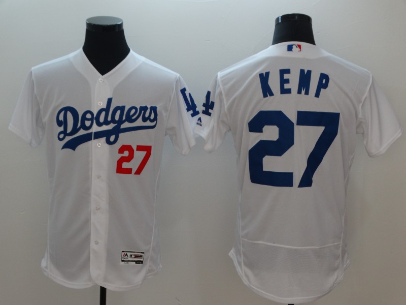 Men's Los Angeles Dodgers #27 Matthew Kemp White Flexbase Stitched MLB Jersey