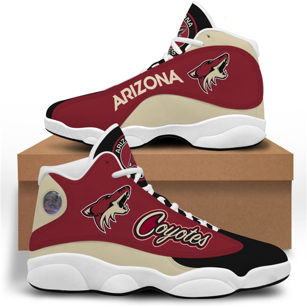 Women's Arizona Coyotes AJ13 Series High Top Leather Sneakers 001