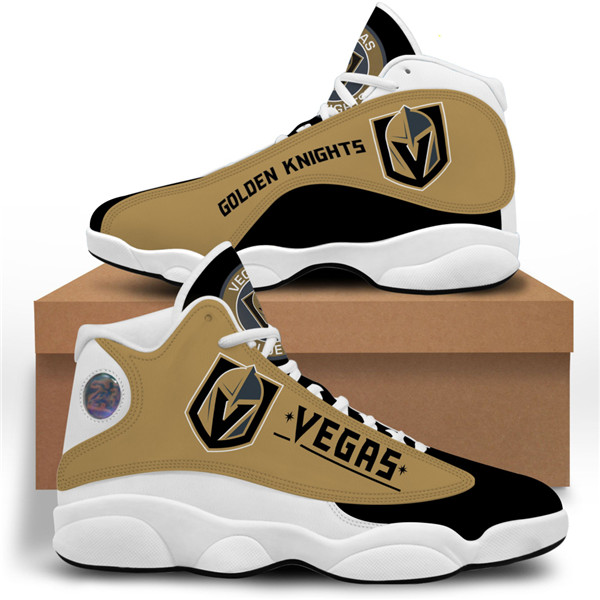 Women's Vegas Golden Knights AJ13 Series High Top Leather Sneakers 001