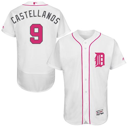 Tigers #9 Nick Castellanos White Flexbase Authentic Collection 2016 Mother's Day Stitched MLB Jersey