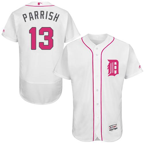Tigers #13 Lance Parrish White Flexbase Authentic Collection 2016 Mother's Day Stitched MLB Jersey