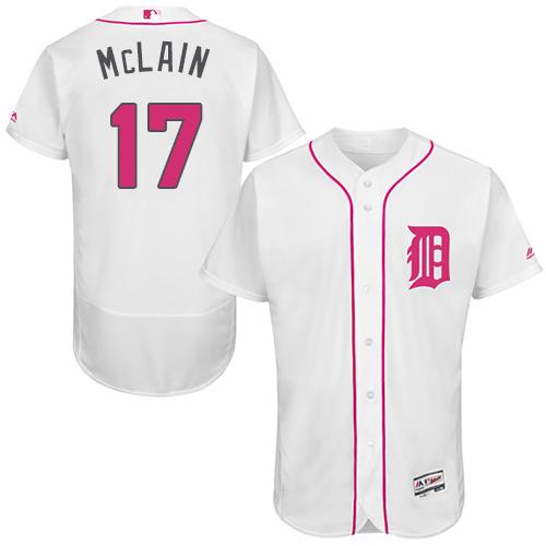 Tigers #17 Denny McLain White Flexbase Authentic Collection 2016 Mother's Day Stitched MLB Jersey