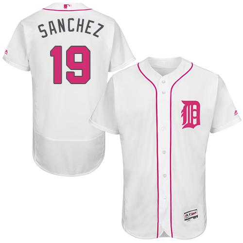 Tigers #19 Anibal Sanchez White Flexbase Authentic Collection 2016 Mother's Day Stitched MLB Jersey