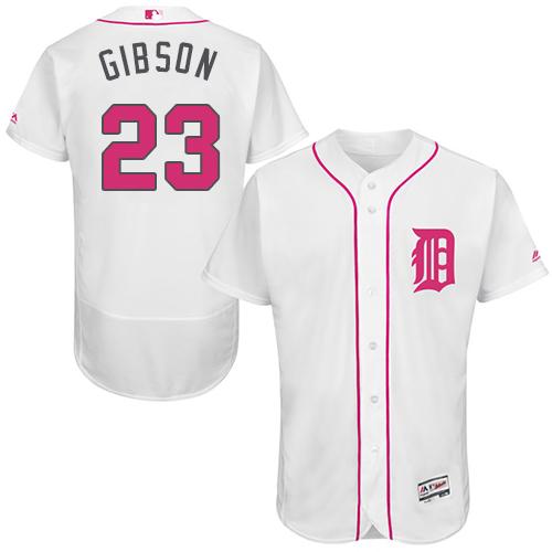 Tigers #23 Kirk Gibson White Flexbase Authentic Collection 2016 Mother's Day Stitched MLB Jersey