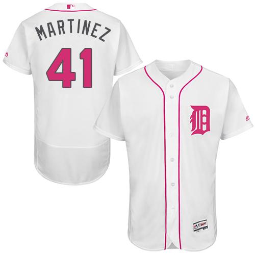 Tigers #41 Victor Martinez White Flexbase Authentic Collection 2016 Mother's Day Stitched MLB Jersey