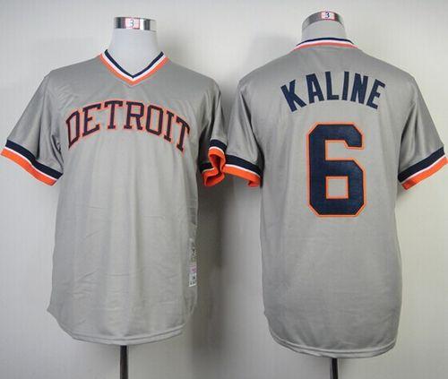 Mitchell And Ness 1984 Tigers #6 Al Kaline Grey Throwback Stitched MLB Jersey
