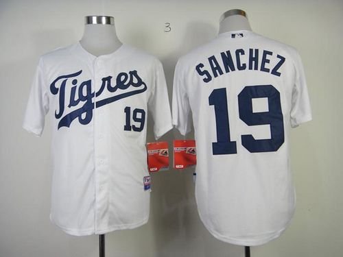 Tigers #19 Anibal Sanchez White "Los Tigres" Stitched MLB Jersey