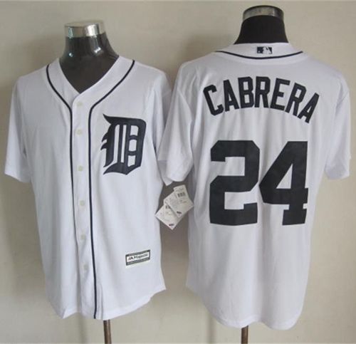 Tigers #24 Miguel Cabrera White New Cool Base Stitched MLB Jersey