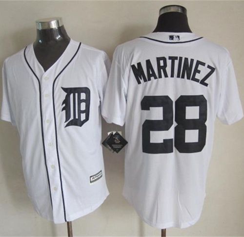 Tigers #28 J. D. Martinez White New Cool Base Stitched MLB Jersey