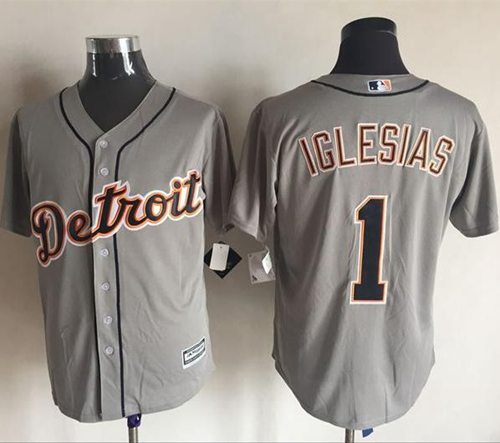 Tigers #1 Jose Iglesias Grey New Cool Base Stitched MLB Jersey