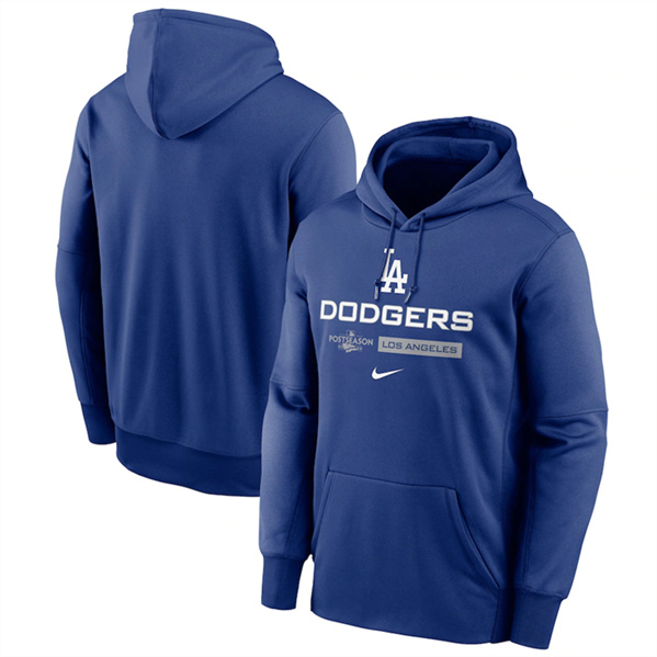Men's Los Angeles Dodgers Royal 2022 Therma Performance Pullover Hoodie ...