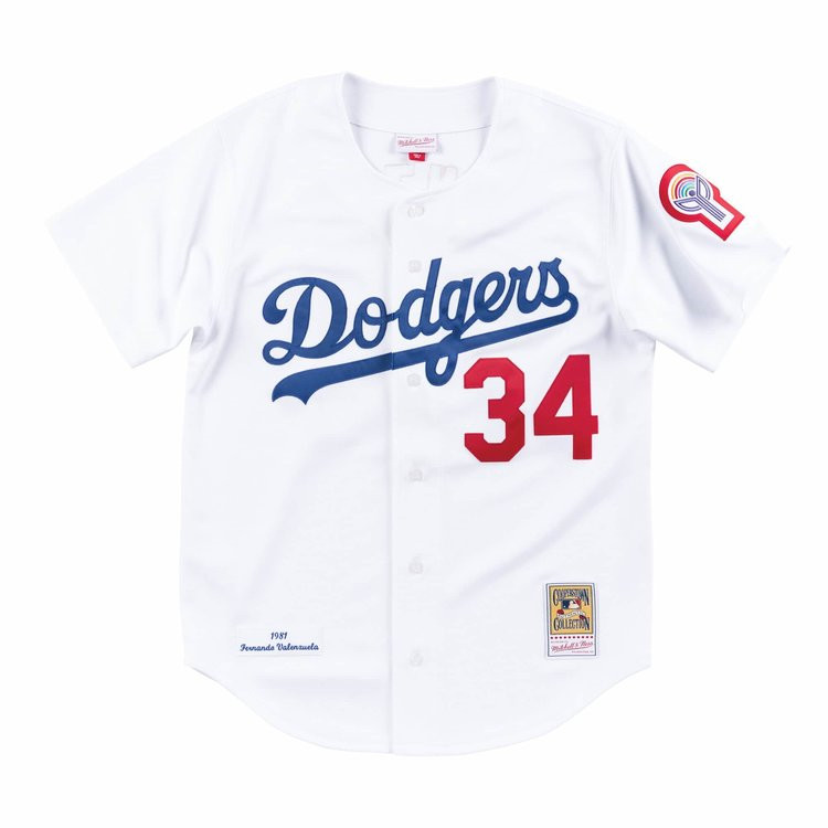 Men's Los Angeles Dodgers #34 Fernando Valenzuela Stitched Baseball Jersey