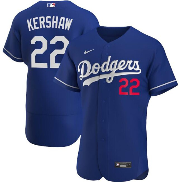 Men's Los Angeles Dodgers Blue #22 Clayton Kershaw Flex Base Stitched MLB Jersey