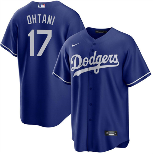 Men's Los Angeles Dodgers #17 Shohei Ohtani Blue Cool Base Stitched Jersey