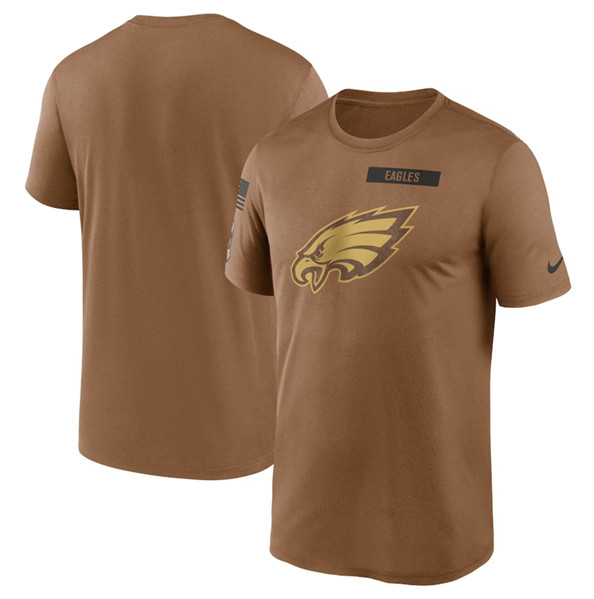 Men's Philadelphia Eagles 2023 Brown Salute To Service Legend Performance T-Shirt