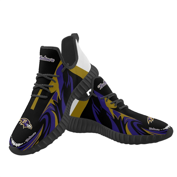 Women's Baltimore Ravens Mesh Knit Sneakers/Shoes 018