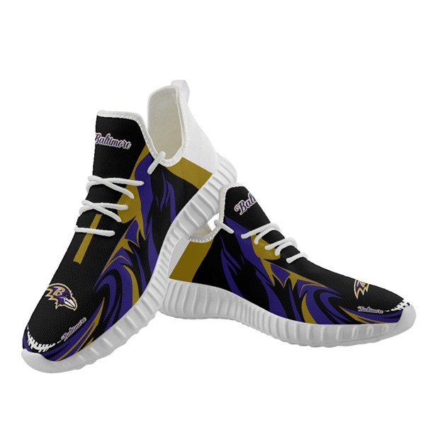 Women's Baltimore Ravens Mesh Knit Sneakers/Shoes 019