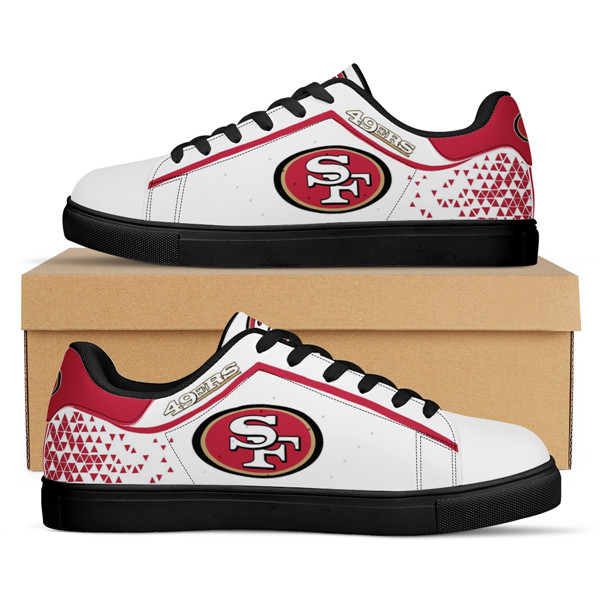 Women's San Francisco 49ers Low Top Leather Sneakers 001